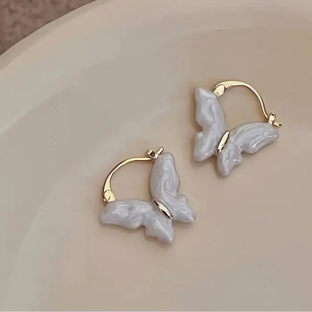 Butterfly Hoop Earrings - Picture 3 of 3